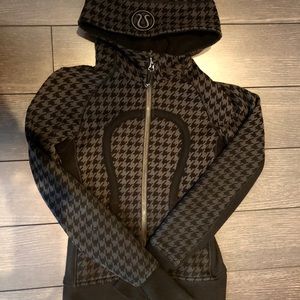 Scuba Cotton Hoodie Houndstooth pattern